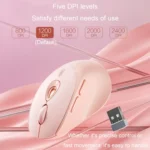 Inphic DR801 2.4G+Bluetooth 5.0/4.0 Wireless Mouse USB Tri-Mode Mute Rechargeable Girls Office Home Gaming Mouse - Image 4
