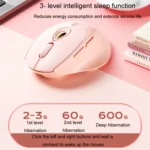 Inphic DR801 2.4G+Bluetooth 5.0/4.0 Wireless Mouse USB Tri-Mode Mute Rechargeable Girls Office Home Gaming Mouse - Image 7