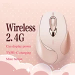 Inphic M8P 2.4G Wireless Mouse USB Mute Charging Girls Office Portable Ergonomic Mouse With Power Display - Image 2
