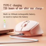 Inphic M8P 2.4G Wireless Mouse USB Mute Charging Girls Office Portable Ergonomic Mouse With Power Display - Image 4