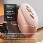 Inphic M8P 2.4G Wireless Mouse USB Mute Charging Girls Office Portable Ergonomic Mouse With Power Display - Image 8