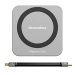 Blueendless 8-In-1 Magnetic HUB With M.2 NVMe/SATA SSD Enclosure (HDMI+PD100W+USB-C/Type-C 3.2+USB-A 3.2+SD+TF+AUX) - Image 2