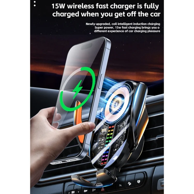 TBD06055970_B3.webp 15W Car Sound Pickup Atmosphere Light Wireless Mobile Phone Charging Stand - Image 4