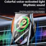 15W Car Sound Pickup Atmosphere Light Wireless Mobile Phone Charging Stand - Image 7