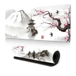 Ink Painting Cherry Blossom Rubber Non-Slip Mouse Pad Desk Mat