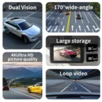 4K+1080P Driving Recorder Dual Front & Rear Recording WIFI Reversing Images - Image 9