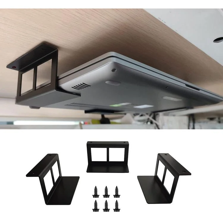 Under Desk Laptop Tablet Mini PC Storage Stand Metal Invisible Tray Rack