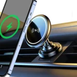 15W Car Magnetic Wireless Charging Phone Holder Alloy Base - Image 2