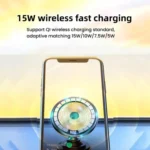 15W Car Magnetic Wireless Charging Phone Holder Alloy Base - Image 7