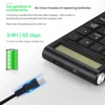 2.4G Dual-Mode Display Digital Keypad Cashier Office Computer Rechargeable Wireless Keyboard - Image 10