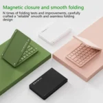 B023 Two Folding Portable Mini Wireless Bluetooth Keyboard Cell Phone Laptop Notebook Office Keyboard - Image 4
