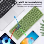 B023 Two Folding Portable Mini Wireless Bluetooth Keyboard Cell Phone Laptop Notebook Office Keyboard - Image 5