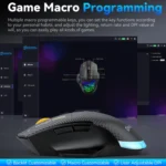 MKESPN W601 Silent Wireless Tri-mode Macro Gaming Mouse Carbon Fiber 12800DPI Bluetooth Mouse - Image 12