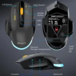 MKESPN W601 Silent Wireless Tri-mode Macro Gaming Mouse Carbon Fiber 12800DPI Bluetooth Mouse - Image 5