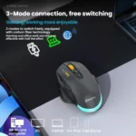 MKESPN W601 Silent Wireless Tri-mode Macro Gaming Mouse Carbon Fiber 12800DPI Bluetooth Mouse - Image 7