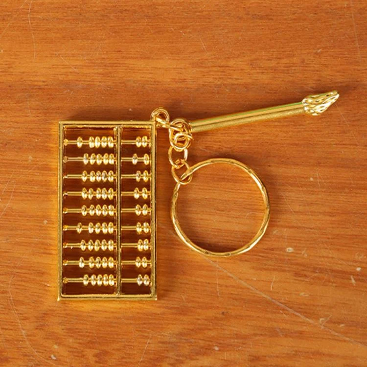 Zinc Alloy Gold Plated Daily Charm Abacus Keychain