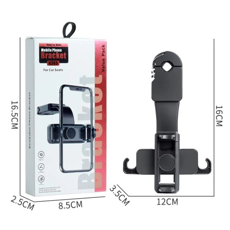TBD06057589_B2.webp Car Rear Seat Headrest Multifunctional Rotating Telescopic Cell Phone Holder Hooks - Image 3