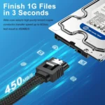 SATA3.0 With Aluminum Foil Shield Braided Cable Body Computer Hard Drive Power Cable - Image 6