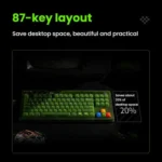8BitDo Retro87 Mechanical Keyboard Retro RGB Lighting Green Transparent Keyboard With Large Keys - Image 3