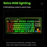 8BitDo Retro87 Mechanical Keyboard Retro RGB Lighting Green Transparent Keyboard With Large Keys - Image 4