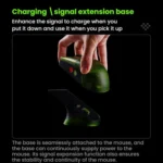 8BitDo Retro R8 Green Translucent Wireless Mouse With Charging Base - Image 10