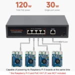 Waveshare 120W Industrial 4-Ports Gigabit Ethernet PoE Switch - Image 8