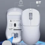 Ajazz AJ199 MAX Wireless 2.4GHz Wired BT Tri-Mode Mouse PAW3395 Lightweight Gaming Mouse - Image 4