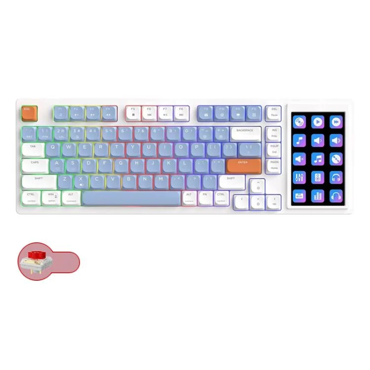 Ajazz AKP815 81 Keys Wired Mechanical Keyboard RGB Backlit LCD Screen Visual Programming Custom Driver Gaming Keyboard