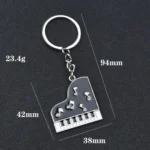 Diamond Dripping Glue Piano Metal Keychain Pendant - Image 3