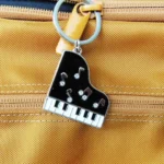 Diamond Dripping Glue Piano Metal Keychain Pendant - Image 6