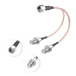 F-Splitter Coaxial RF Cable F Male To Dual Female Splitter - Image 4