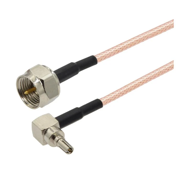 F Male Straight to CRC9 Male 90 Degree Coaxial RF Cable RG316 Jumper Cable