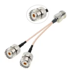 UHF Female To 2 Female 1 In 2 Adapter Y Type PL-259 To SO239 RG316 Coaxial Feedthroughs