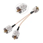 UHF Male To Dual UHF Male Split 1 In 2 Cable SO239 To PL259Y RG316 Adapter Cable