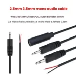 Mono Cable 2Pin AUX Single Head Cable Speaker Audio Power Cord Audio Cord, Length: 25cm - Image 4