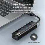 To 4-port USB3.0 Long Hub Docking Station Splitter - Image 5