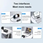 To 4-port USB3.0 Long Hub Docking Station Splitter - Image 8