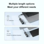 To 4-port USB3.0 Long Hub Docking Station Splitter - Image 9