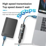 To 4-port USB3.0 Long Hub Docking Station Splitter - Image 10