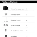 XILETU Tripod Screw Hole Adapter with Cold Shoe 3/8 inch 1/4 inch Thread Holes ARRI Positioning Hole - Image 8