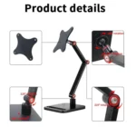 Portable Vesa Monitor Stand Height Adjustable Swivel Desk Mount For 17-Inch Screens - Image 6