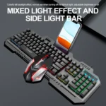 T-WOLF TF600 104-Key Wired Backlit Keyboard and Mouse Combo with Metal Panel & Phone Stand - Image 2