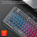 T-WOLF TF600 104-Key Wired Backlit Keyboard and Mouse Combo with Metal Panel & Phone Stand - Image 5