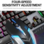 T-WOLF TF600 104-Key Wired Backlit Keyboard and Mouse Combo with Metal Panel & Phone Stand - Image 7