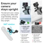 aMagisn 360-degree Rotation Ball Head Backpack Clip for Camera & Smartphone - Image 4