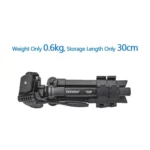 YUNTENG VCT-608 Adjustable Camera Tripod 11.8-25.4 Inch With 360 Degree Rotating 3-Way Pan Head & Gravity Hook - Image 4