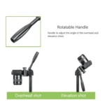 YUNTENG VCT-608 Adjustable Camera Tripod 11.8-25.4 Inch With 360 Degree Rotating 3-Way Pan Head & Gravity Hook - Image 7