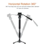 YUNTENG VCT-588 Camera Monopod 65-166cm Aluminum Alloy DSLR Tripod Stand With Hydraulic Ball Head - Image 4