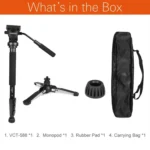 YUNTENG VCT-588 Camera Monopod 65-166cm Aluminum Alloy DSLR Tripod Stand With Hydraulic Ball Head - Image 8
