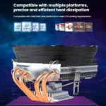 EVESKY  12cm RGB LED CPU Cooler with Dual Copper Heat Pipes Quiet Fan for Desktop Computers - Image 6